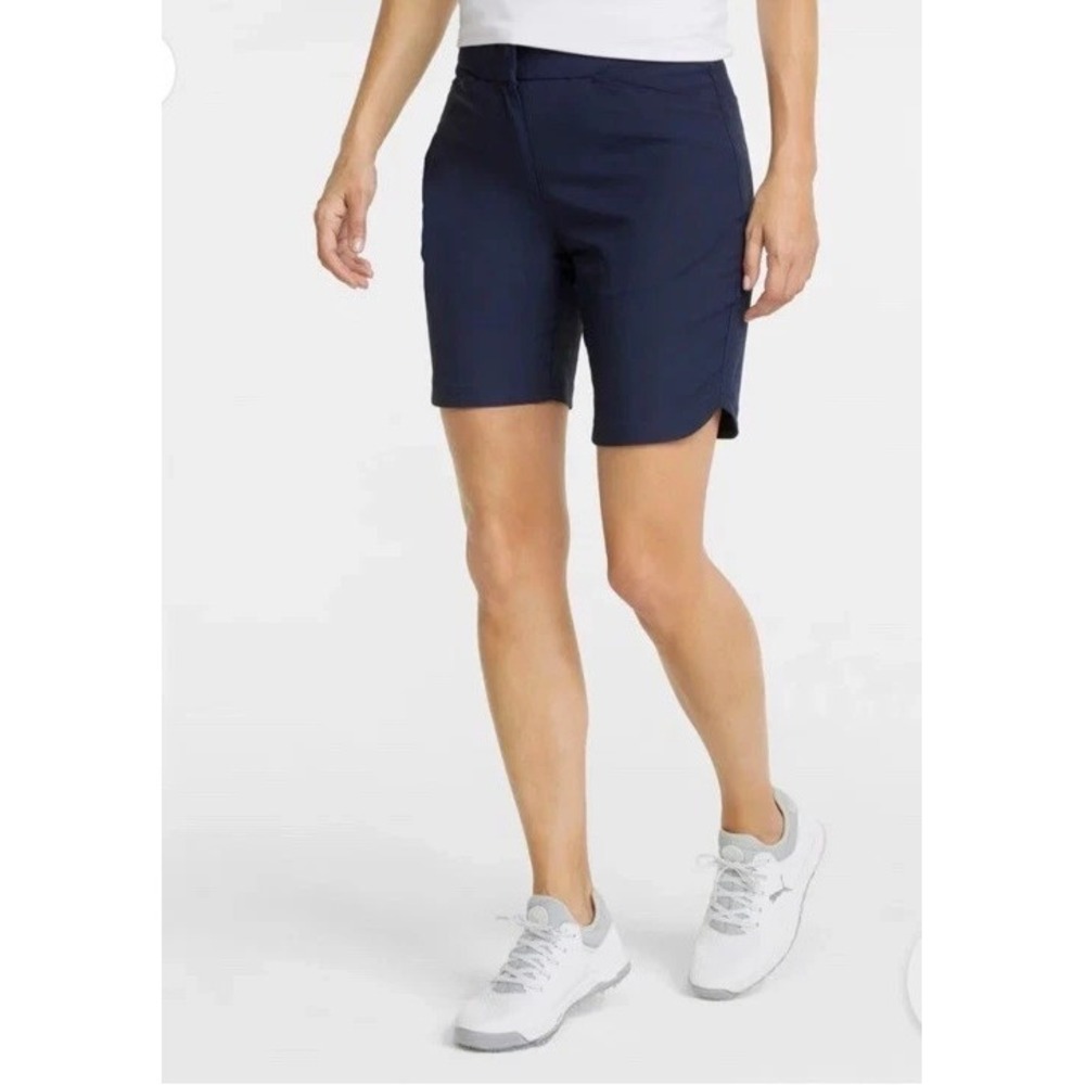 Puma Bermuda Golf Shorts Womens XS Navy Blue Elastic Waist UPF 50+